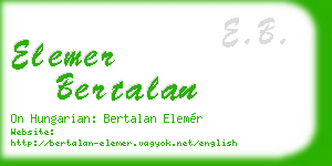 elemer bertalan business card