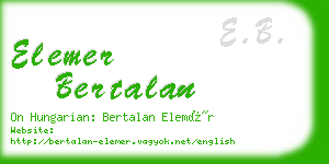 elemer bertalan business card